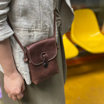 AIDASE  -  New in Vintage Phone Bag Genuine Cow Leather Versatile Casual Chic Trendy Small Shoulder Bags Simple Fashion Women Crossbody Bag aidase-shop